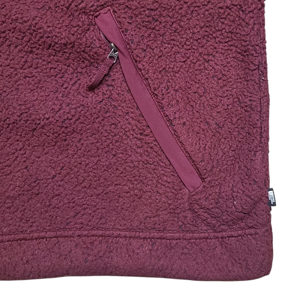 The North Face Women’s Sherpa Fleece Quarter Zip Pullover Winter Burgundy XL - Picture 4 of 9